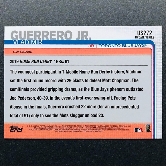 Vladimir Guerrero Jr. RC - 2019 Topps Update HRD #US272 - Picture 2 of 2